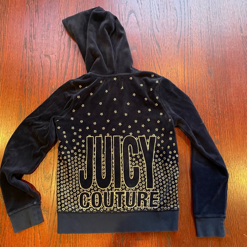 Juicy Couture Velour Navy Hoodie Girls 10Y
